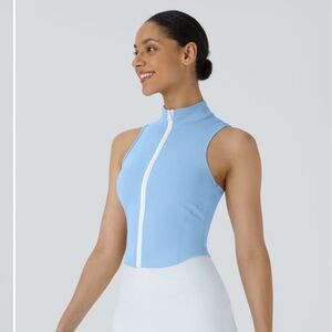 NWOT - HALARA Mock Neck Zip Front Sleeveless Cropped Tank Top | Size:S